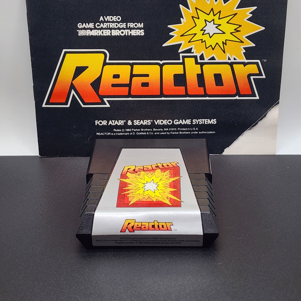 Atari 2600, 1983 Reactor Game Cartridge and Manual Tested And Works Great!